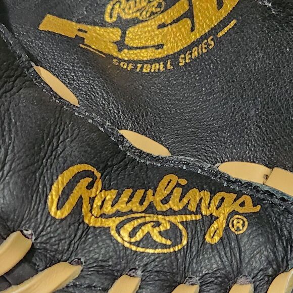 Rawlings RSB SS13W 13 Inch Left Hand Thrower Black Leather Softball Glove - Picture 6 of 15